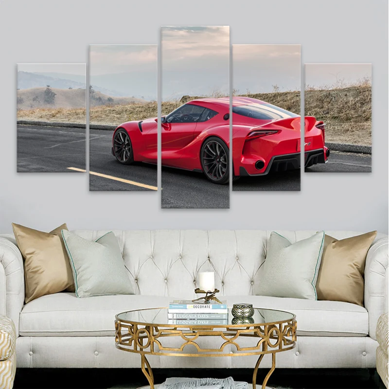 

Modern HD TOYOTA FT1 Printed Modular Pictures Frame Wall Art Poster 5 Panel Racing Car Canvas Painting Home Decor