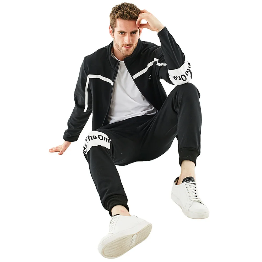 Man Clothes Sweater Suit Men's Casual  Two Piece set Loose Large Size Zipper Sweater Sports Men's Suit