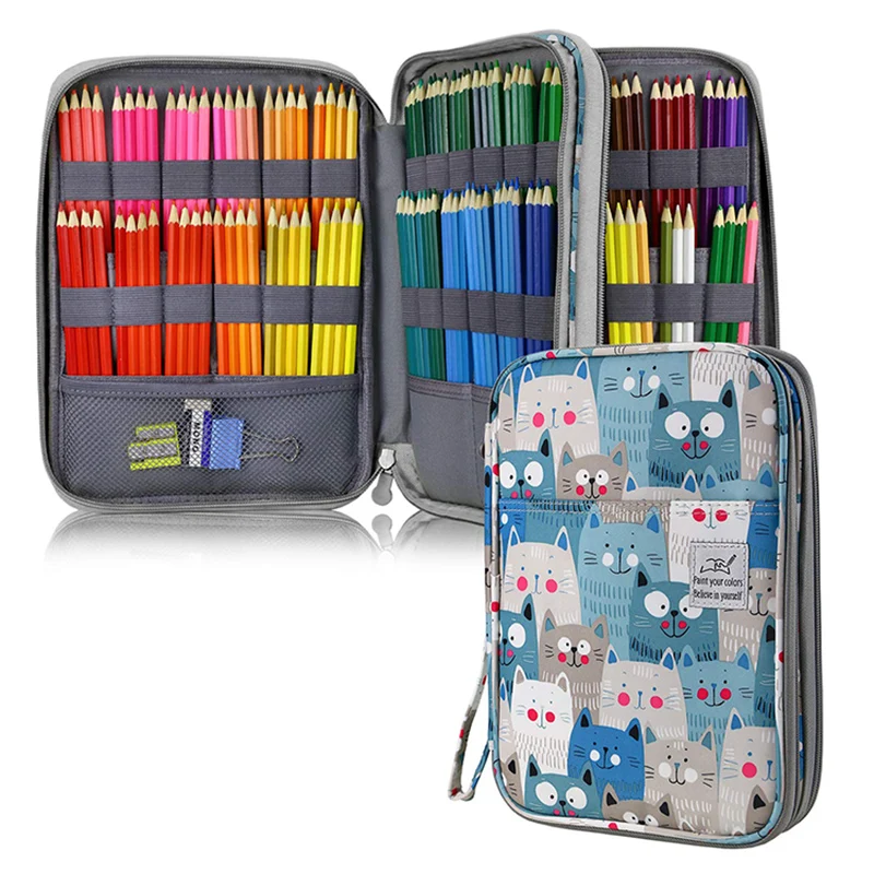 

Box School For Capacity Large Cute Supplies Organizer Pen 96/192 Stationery Big Girl Bag Pencilcase Case Pencil Kit Slots Kawaii