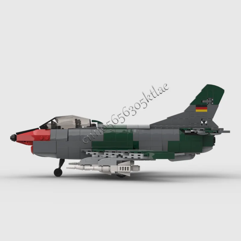 Фото Новые детали 567 MOC G 91, модель реактивного истребителя с одним двигателем, собранная своими руками, образовательная креативная для детей, игрушки, праздничные подарки-сюрпризы №3
