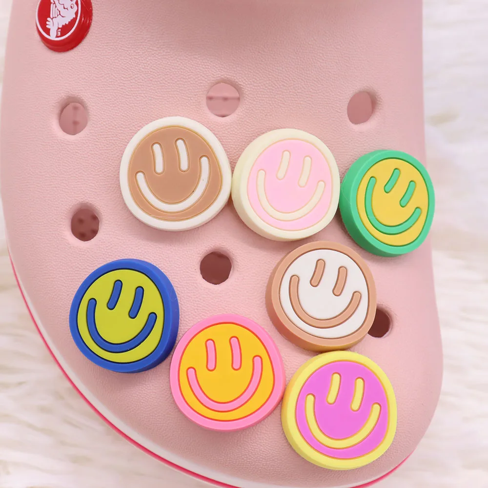 

Hot sell 7pcs/set smile Shoes Accessories PVC Bad Bunny Shoe Decorations Fit Kids Croc Jibz Charm X-mas Gift