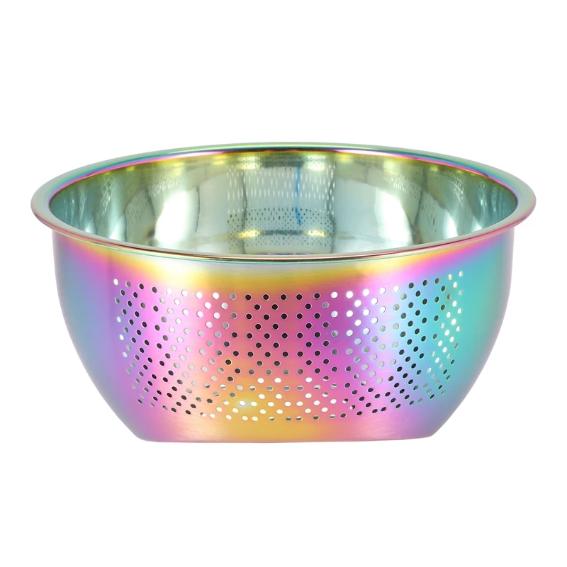 

Strainer Basket Rice Stainless Steel Washing Filter Strainer Colorful Basket Sieve Drainer Kitchen Gadget