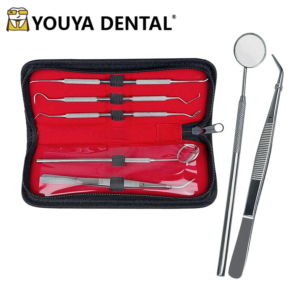 

Stainless Steel Mouth Mirror Probe Sickle Tartar Scaler Dental Prepared Tool Tooth Care Instruments Set Dentist Tools