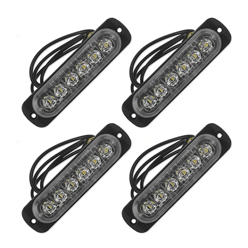 

4X 12V-24V 6LED Light Flash Emergency Car Vehicle Warning Strobe Flashing Blue