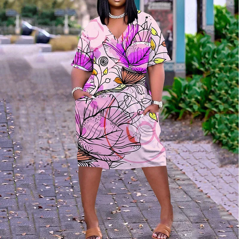 

Sexy Beachwear Woman Holiday Beach Plants Kinds Of Dress Pregnant Women Beach Dress Women'S Summer Vintage Free V Neck