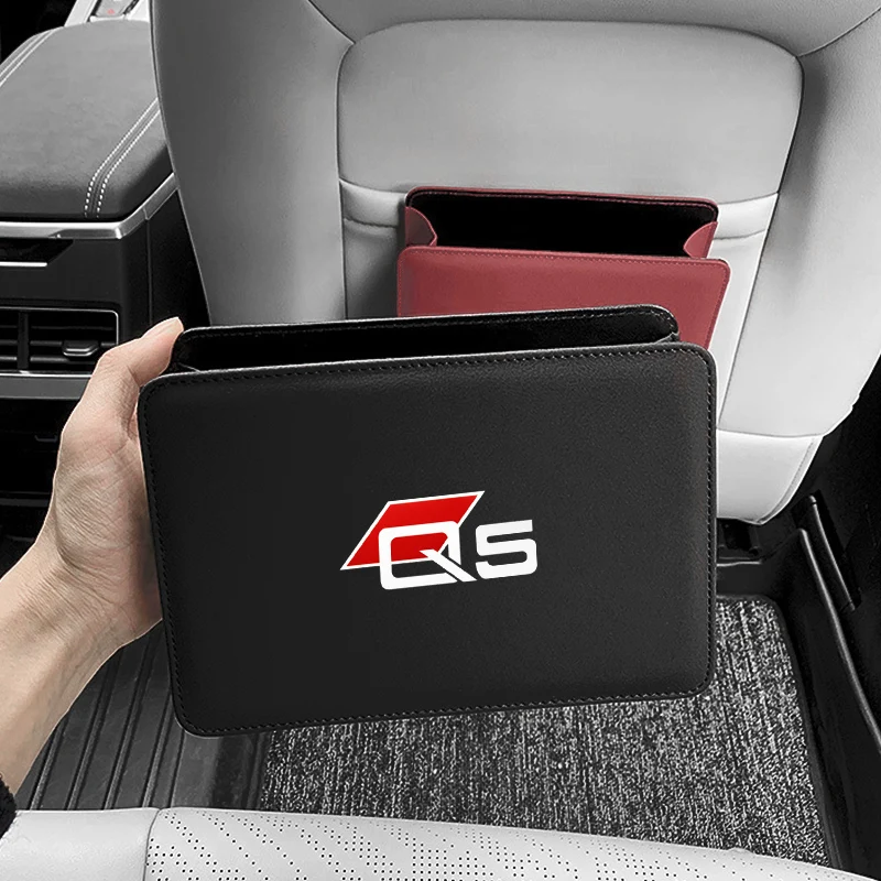 

Leather Car Door Storage Box Seat Back Trash Can Bag Accessories For Audi Q5 Q3 A7 A6 A5 A4 A3 8P 8V 8L B5 B6 B7 B8 B9 Q7 Q8 TT