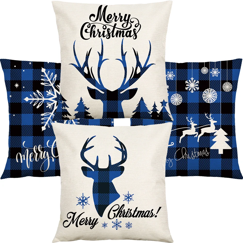 

Pillow Cover Xmas Pillowcase Case Cushion Christmas Square Throw Couch Decorativeprotector Sofa Themed Pillows