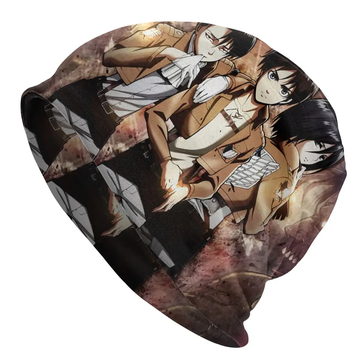 

Japan Anime Shingeki No Kyojin Bonnet Homme Fashion Knitted Hat For Men Women Autumn Winter Warm Attack on Titan AOT Beanies Cap
