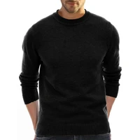 new men sweater solid color soft breathable anti pilling slim fit round neck long sleeve knit elastic fall sweater men clothes