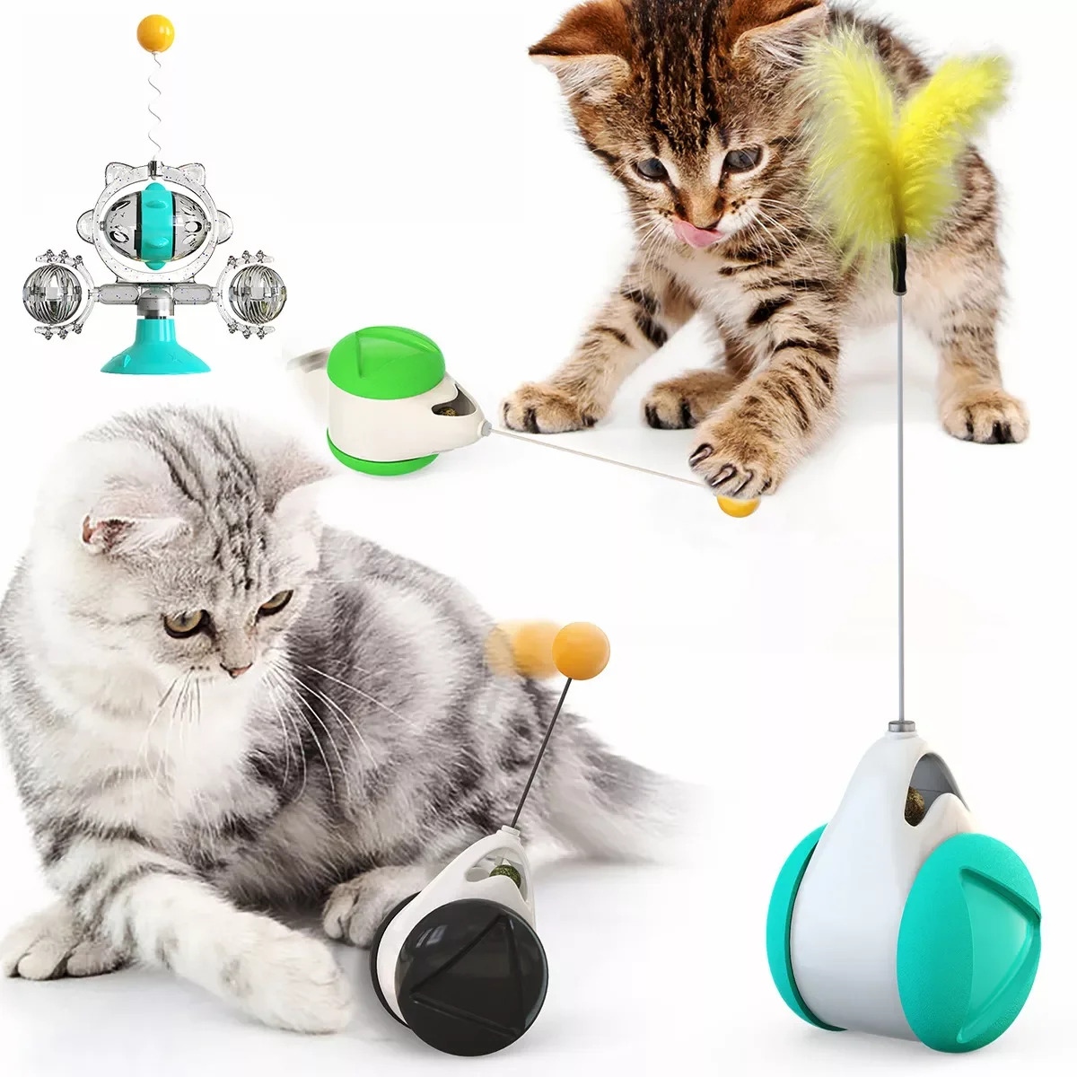 

NEW2022 Tumbler Swing Toys for Cats Kitten Minnie Mouse Interactive Robot Toy Pro Balance Lantern Dropshipping Pet Earring Dogs