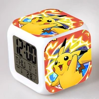 pokemon alarm clock pikachu led kawaii game figure anime accessories model pattern luminous clocks room decor toy christmas gift