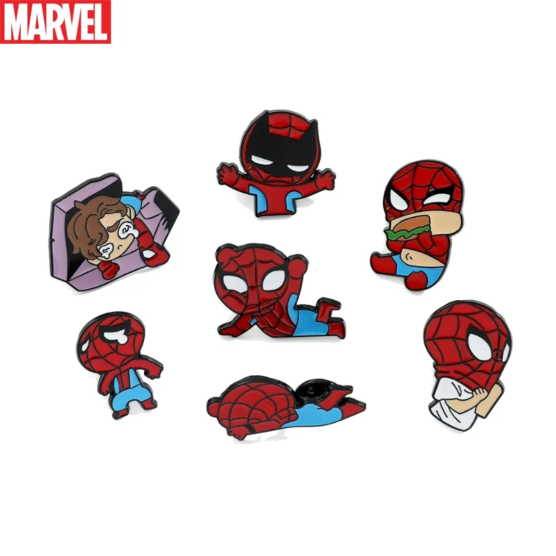 Милые заколки-броши с героями Marvel Smile Hero Мстители SpidSuffolk Danemark Ge Veste Sac Épingles En Émail