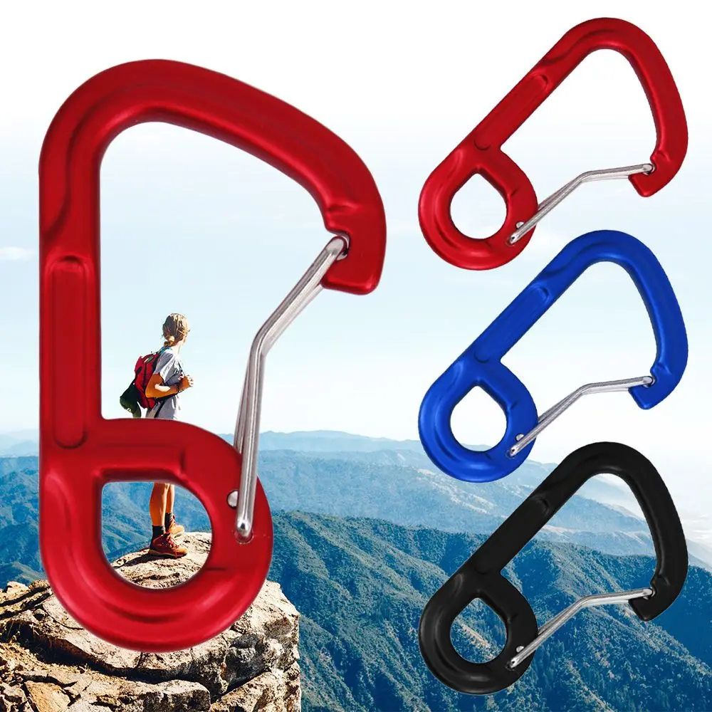 

3Pcs New Outdoor Sports Multicolor Aluminium Safety Buckle Keychain Alloy Carabiner Camping Hiking Hook Climbing Button