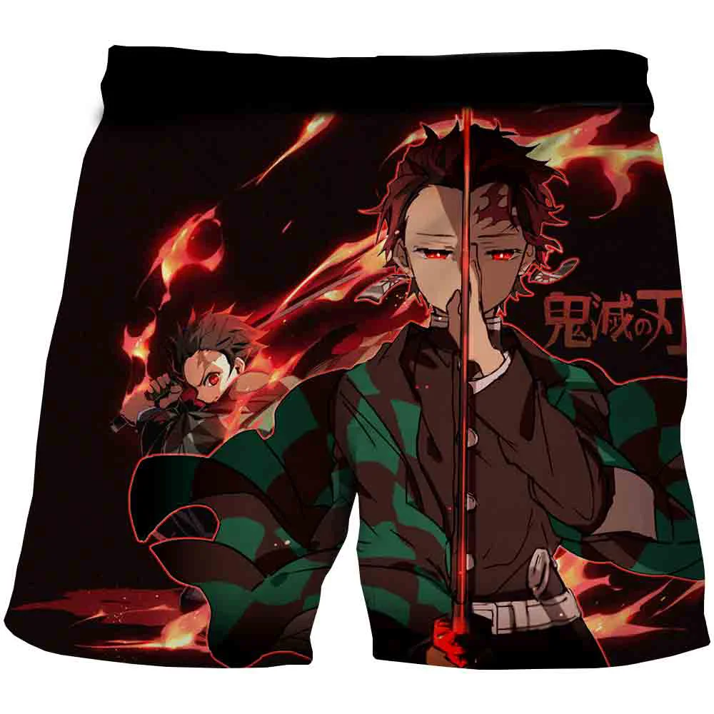Шорты Kimetsu No Yaiba мужские/женские с 3D-принтом аниме рассекающий демонов свободные в