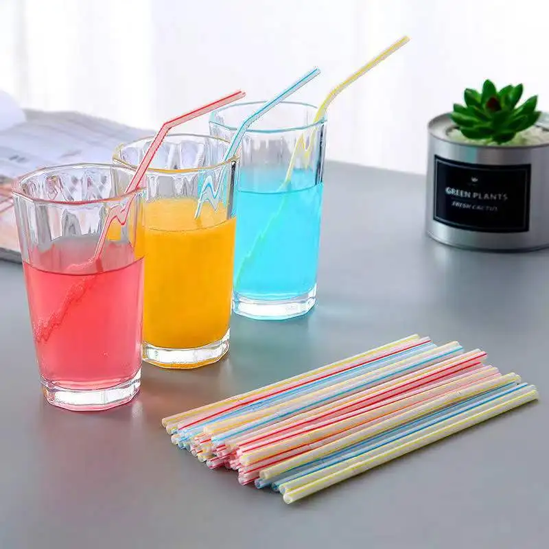 

Multicolor Food Grade Plastic Bendable Straws Wedding Party Bar Drink Beer Disposable Accessories Party Party Essentials