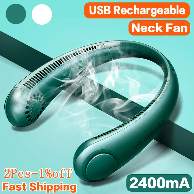 

Mini Bladeless Fan Hanging Neck Fan 2400mA Leafless Rechargeable Fan Mute Sports Fans for Home Outdoor Portable Fans From Youpin