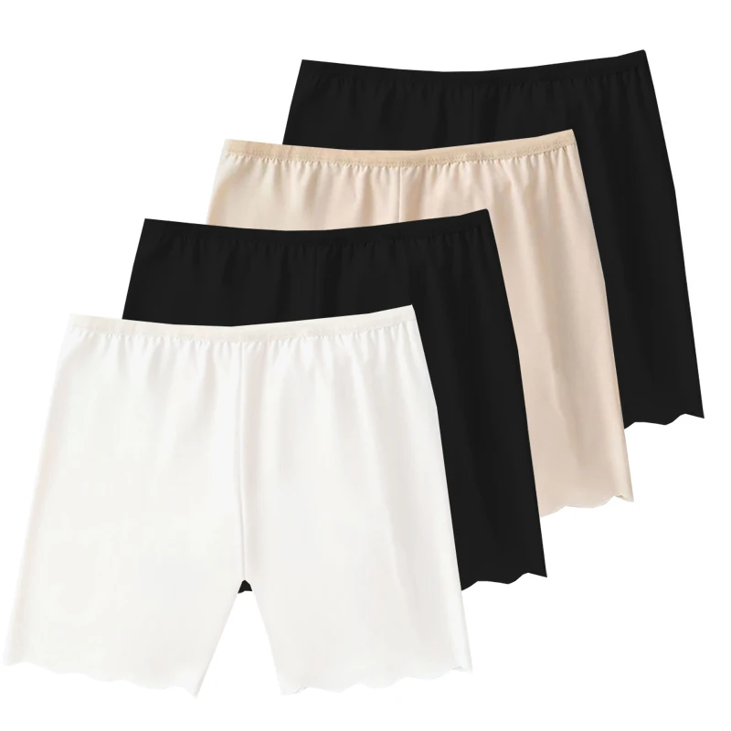 Женские бесшовные шорты из ледяного шелка 4 шт