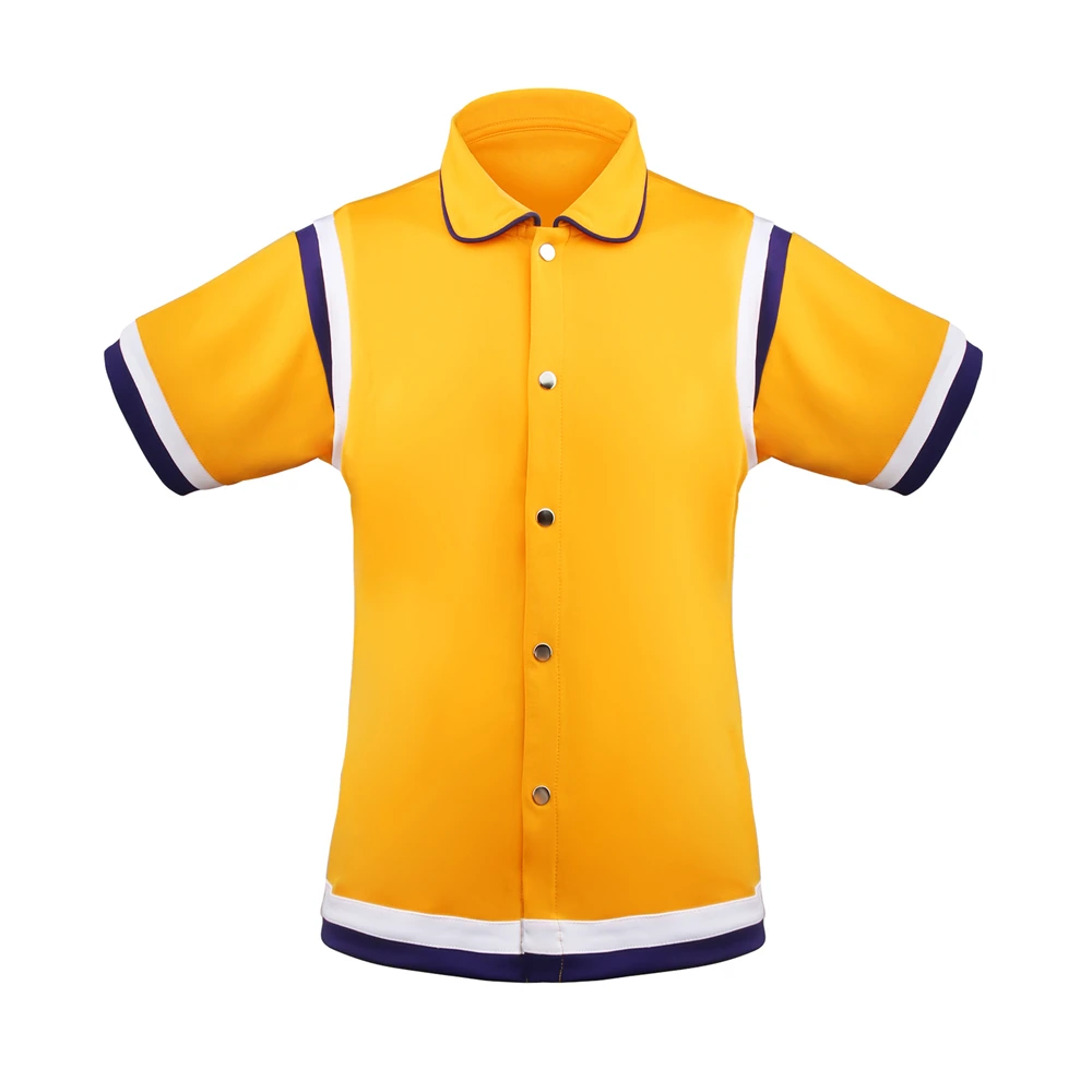 

Winning Time Cosplay Costume Showtime Lakers Yellow Polo Shirt T-shirt with Metal Buttons Magic Johnson Outfits