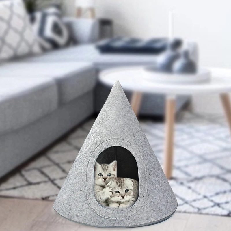 

Новая фетровая ткань с подушкой, Съемный и моющийся наполнитель для кошачьего туалета, кровать для котят, товары для домашних животных, полу...