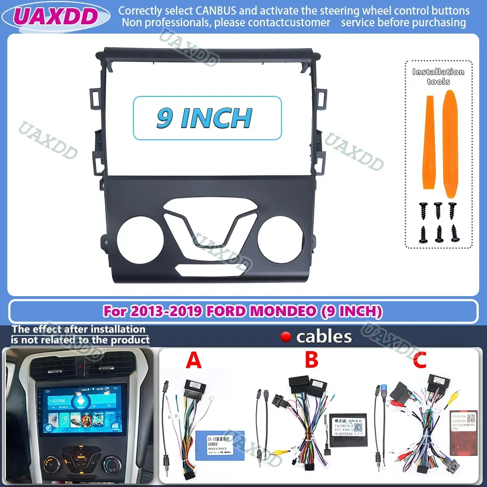 9-дюймовая рамка для автомобильного радиоприемника FORD 2013-2019 MONDEO 2 DIN жгут проводов