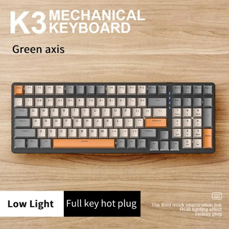 

USB-клавиатура Механическая Проводная с RGB-подсветкой, 100 клавиш