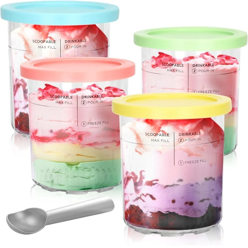 Для Ninja Creami Deluxe Pints and lid-4 Pack-24OZ устройство для изготовления мороженого Совместимо
