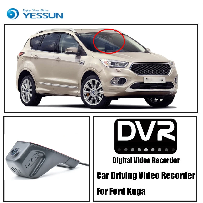 

YESSUN for iPhone Android APP Control for Ford Kuga Car Front Dash Camera CAM DVR Driving Video Recorder Function