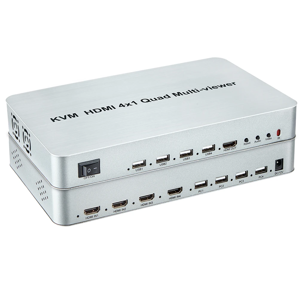 KVM 4 канала HDMI 4x1 четырехъядерный многоцелевый бесшовный переключатель