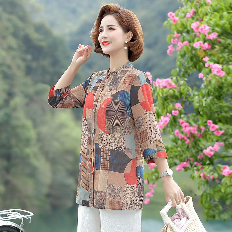 

Women Cardigan Summer Bohemian Floral Printed Blouses Kimono Casual Loose Beach Tops Vintage 3/4 Sleeve Blusas Shirts