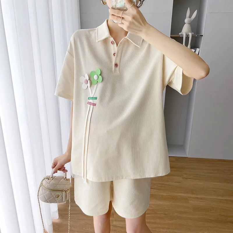 

Spring 2022 Maternity short sleeve shirt large size maternity dress2022