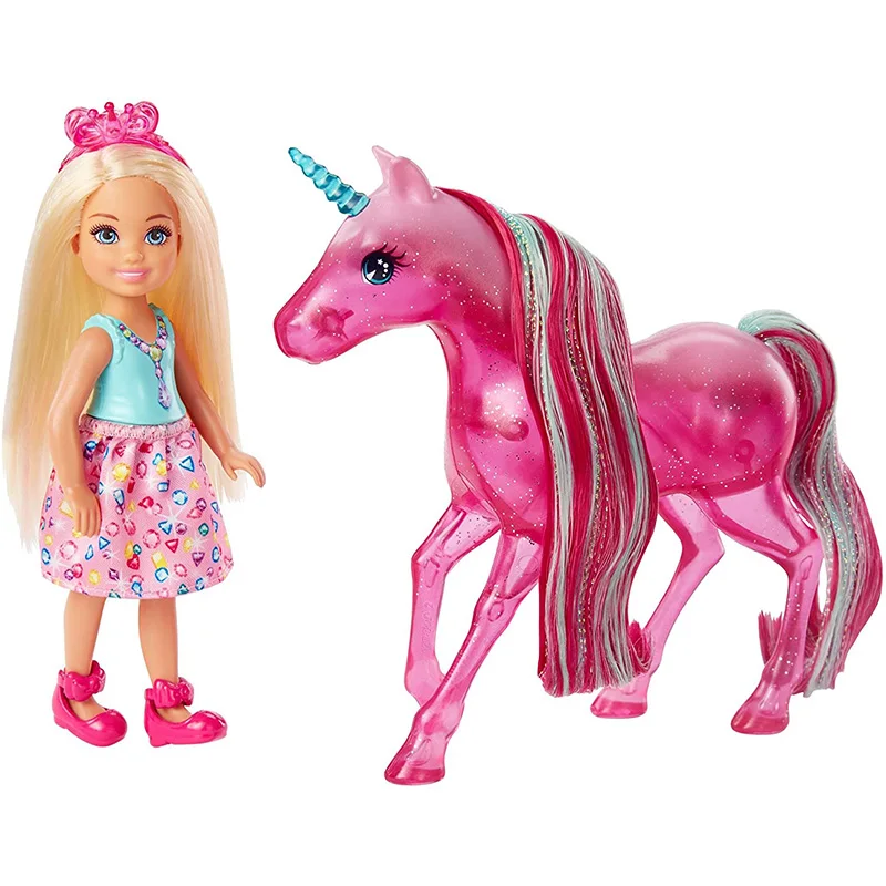 

Original Mini Barbie Chelsea Riding A Horse Various Style Playing Dress Up Slide Tree House Dolls for Girls Toys Christmas Gifts