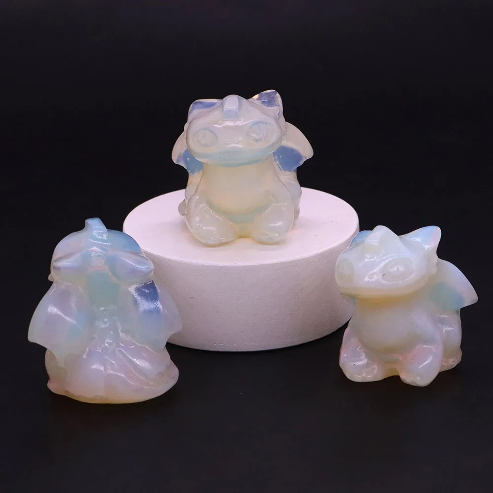 

Мини фигурка Беззубика летающего дракона из черного оникса, зеленого авантюрина, лабрадорита и железного пирита