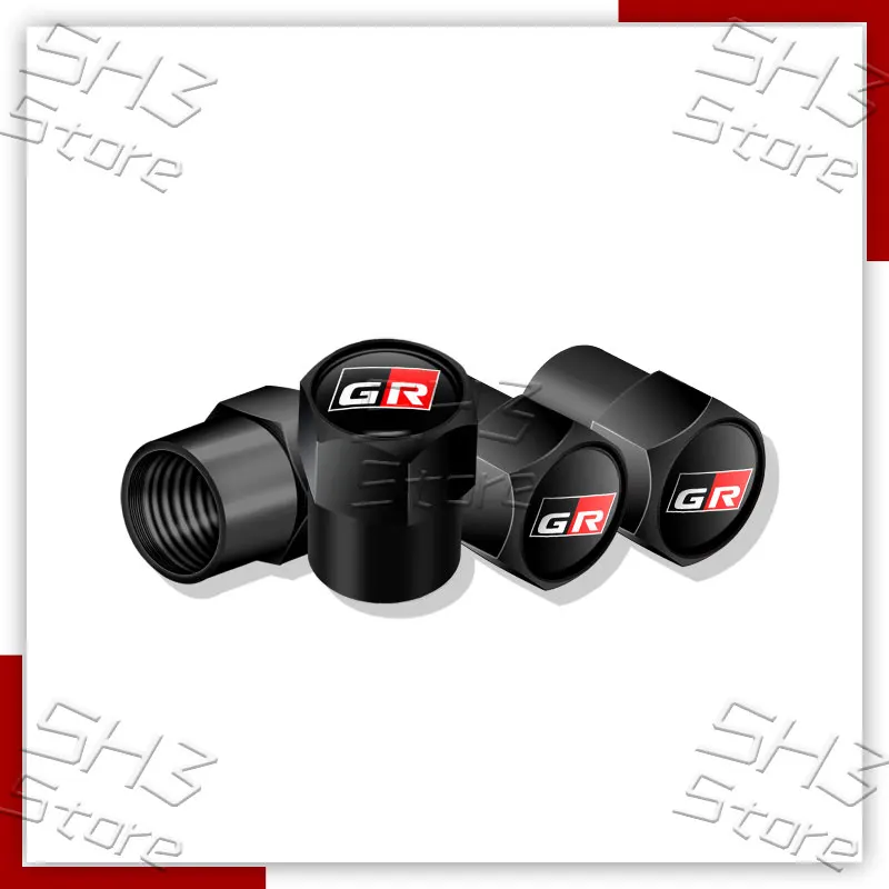 

Стайлинг автомобиля, 4 шт., металлическая крышка клапана для колес, обод, шток, герметичные чехлы для GR Gazoo Racing Sport Logo Prius Camry Yaris Decor