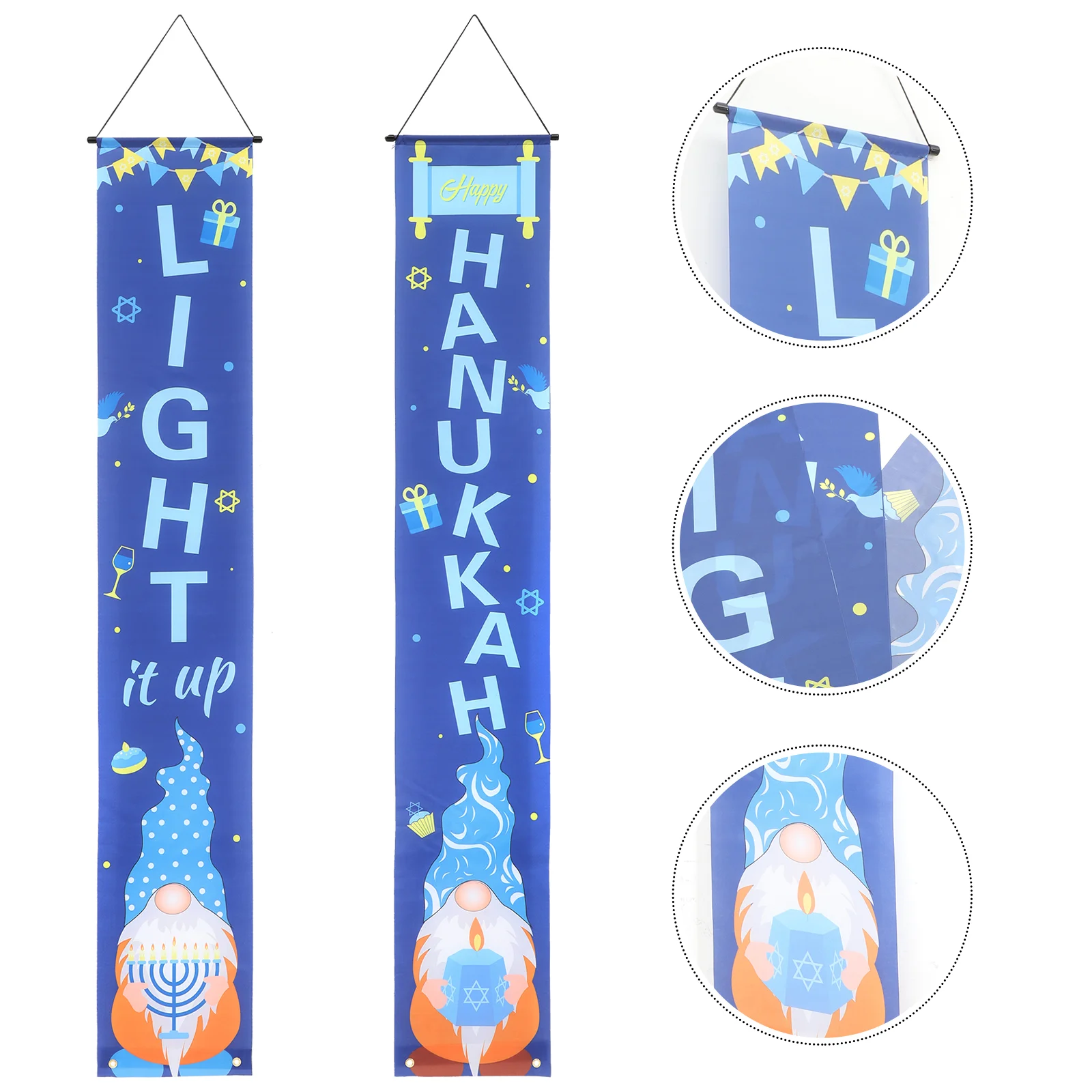 

Hanukkah Chanukah Door Sign Banner Happy Porch Hanging Party Welcome Decorations Couplet Christmas Merry Supplies Decor Festival