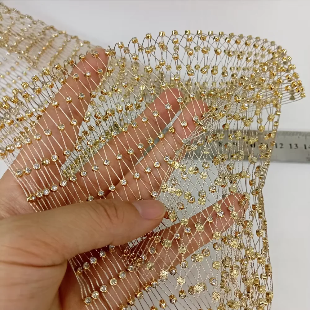 Золотая рыболовная сеть камень кристалл стразы соединительная ткань 2023