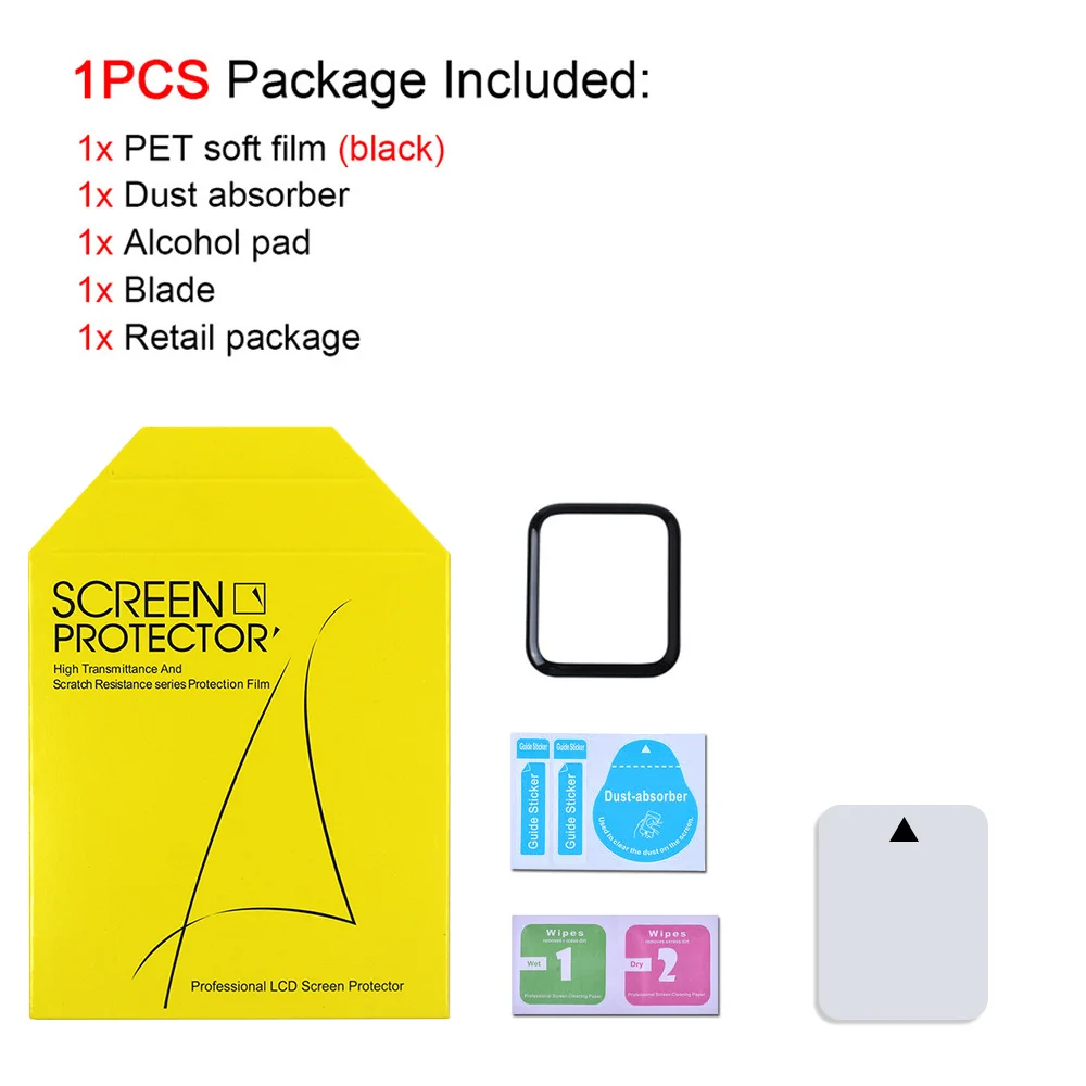 waterproof screen protector for apple watch 5 4 3 38MM 40MM 44MM 42MM (Not Tempered Soft glass) film for Iwatch 4/5/6/SE