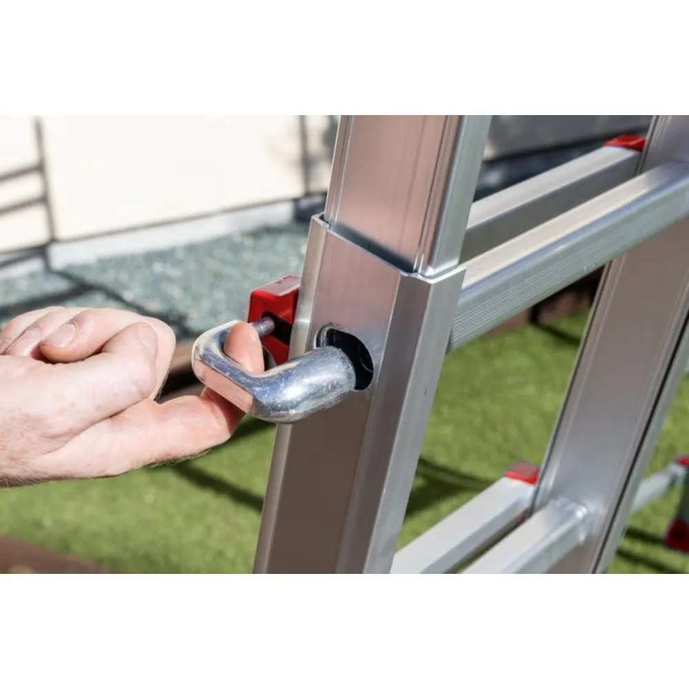 Фото Plegables Aluminio, Escalera Plegable, Escalera telescópica, Extensible en 4x4 (8+8 escalones) 4 Metros desplegada y 2 Metros e №5