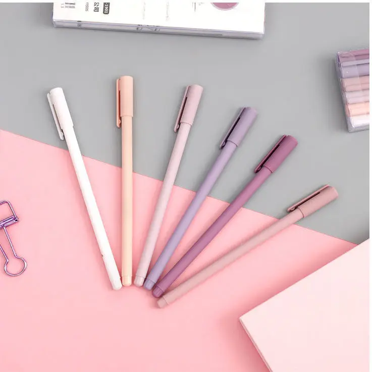 

6/12 Pcs/set 0.5mm blck ink cute Kawaii gel pen pink school supplies Stationery gel pens for office exam School student writing