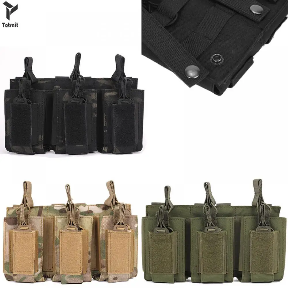 

Totrait Tactical New High Quality Airsoft Molle Triple Vest Magazine Holder Pouch For M4 M16 Outdoor Hunting Pouch