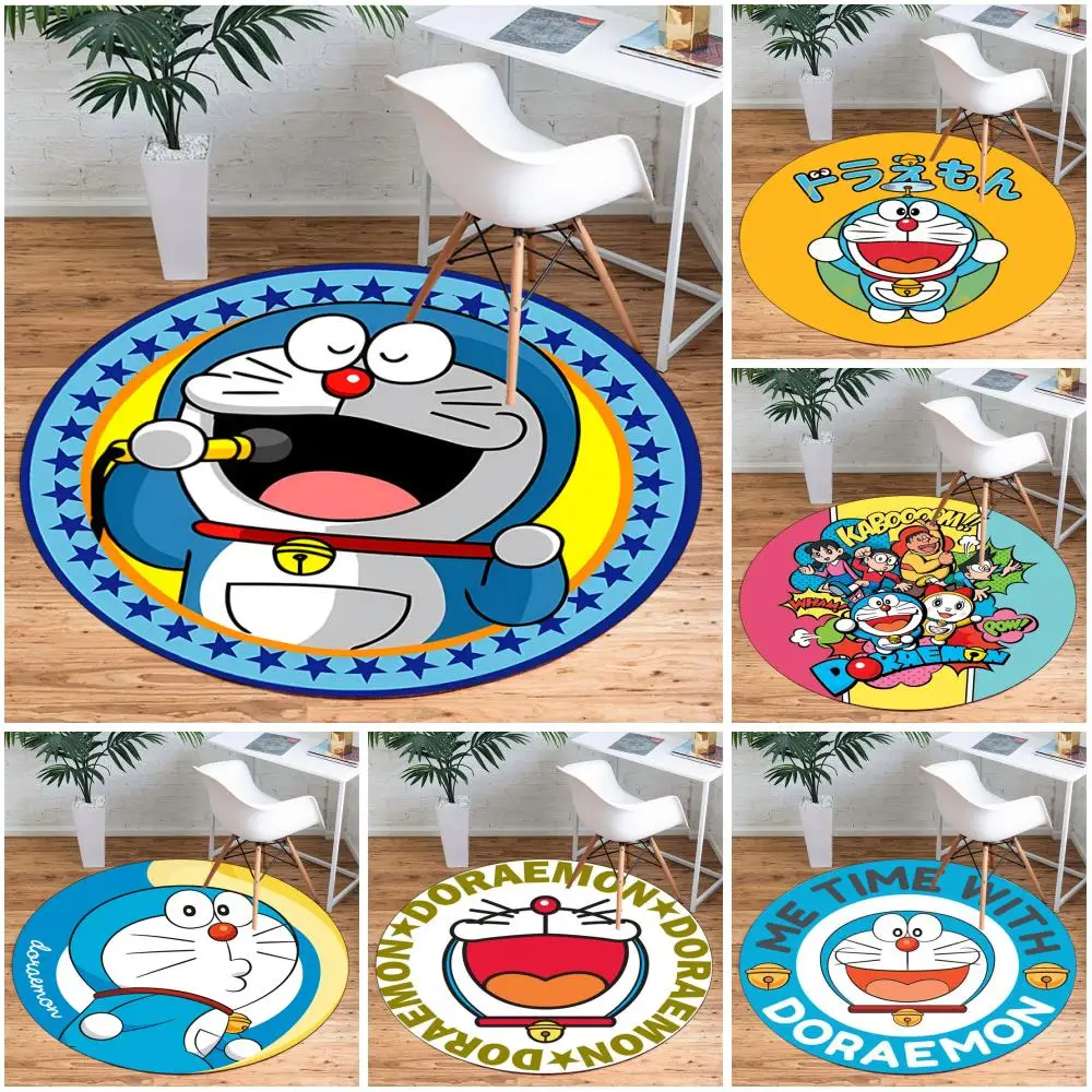 

Japanese Anime Doraemon 3D Print Living Room Round Carpet Computer Chair Mat Children's Cloakroom Pet Carpet Cartoon Tent Mat