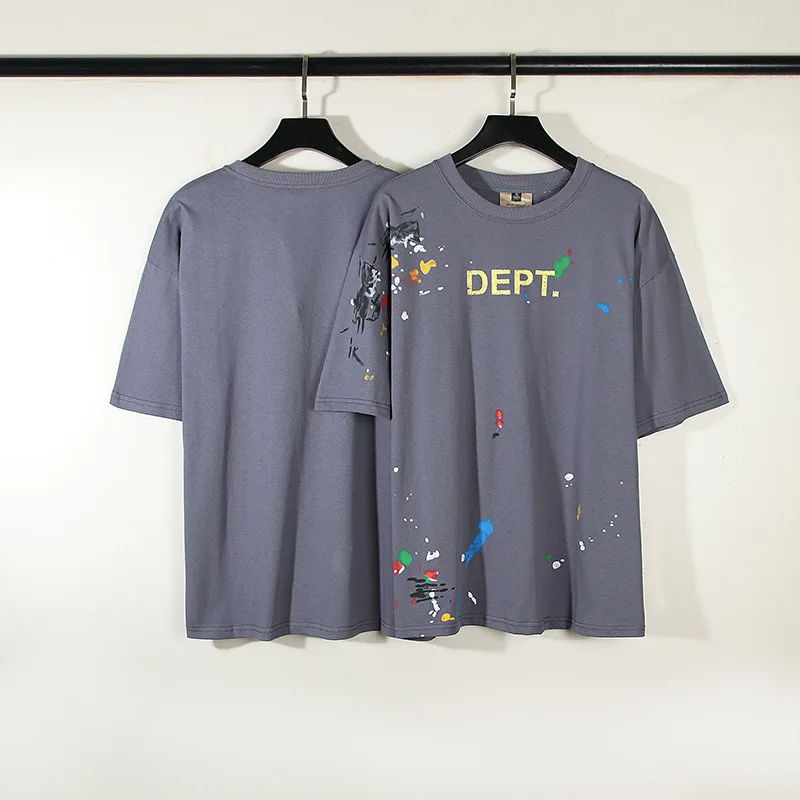 

GALLERY DEPT 2023 Retro Washed High Street Graffiti Printing Short Sleeve Male and Female Couples Wear Street Fashion T-shirt