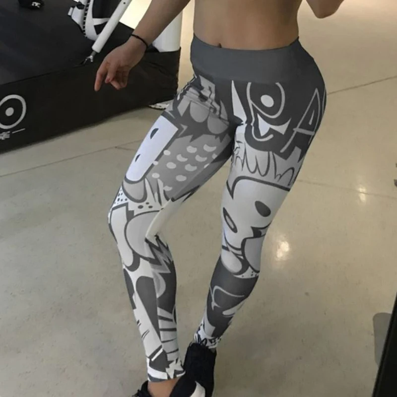 2023 New Tightening Leggings Women Leggins Female Elastic Fitness Letters Print Slim Trousers Streetwear Letter Pattern Pants XL