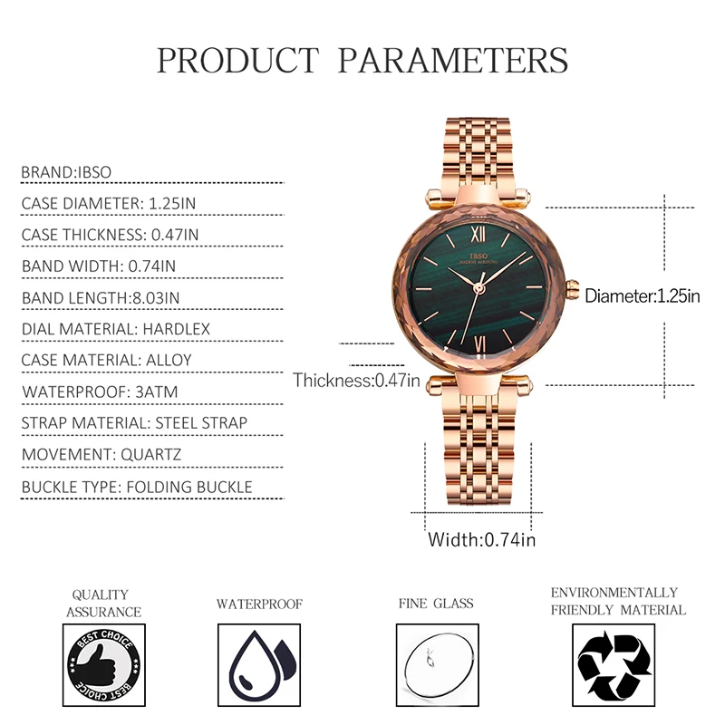 Designer Luxury Watch Women Green Steel Top Brand Quartz Wristwatch Ladies Original Waterproof Rose Golden Hand Clock Female enlarge