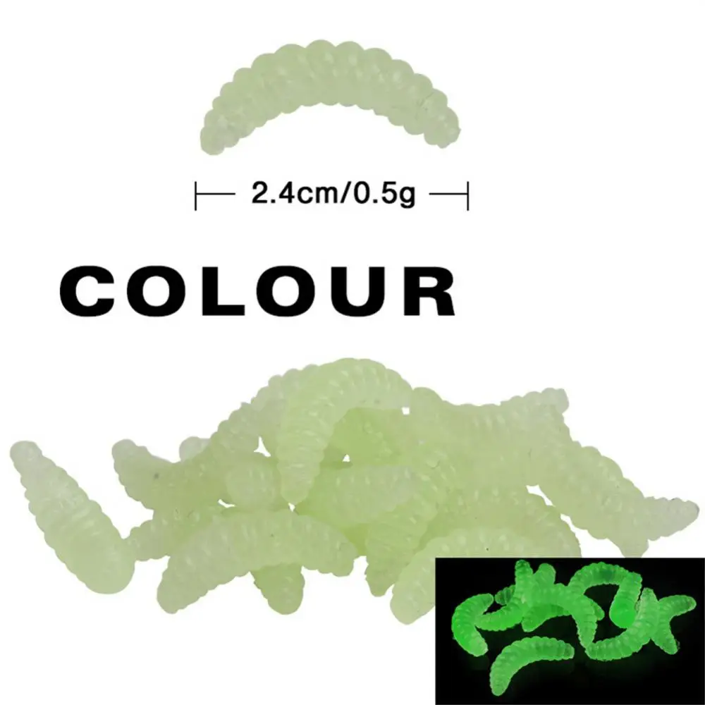 

100pcs Bait Simulated Bait Reuse Soft Yellow Bread Worm Fishing Bait Insect Bait Biomimetic Bread Worm