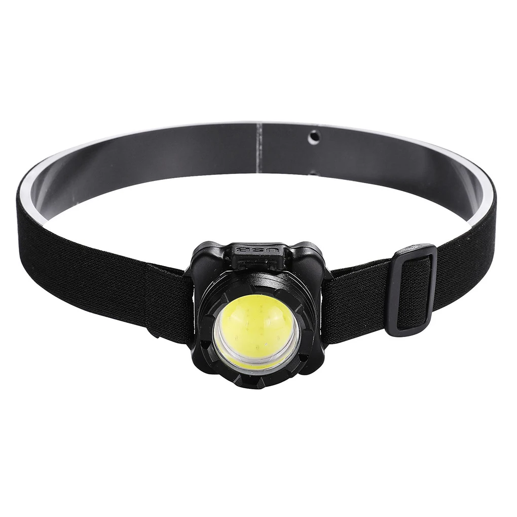 

Headlight Adjustable Outdoor Portable Headlamp Hands-free Headband COB Head Lamp Backpacking Light Aluminum Alloy Black