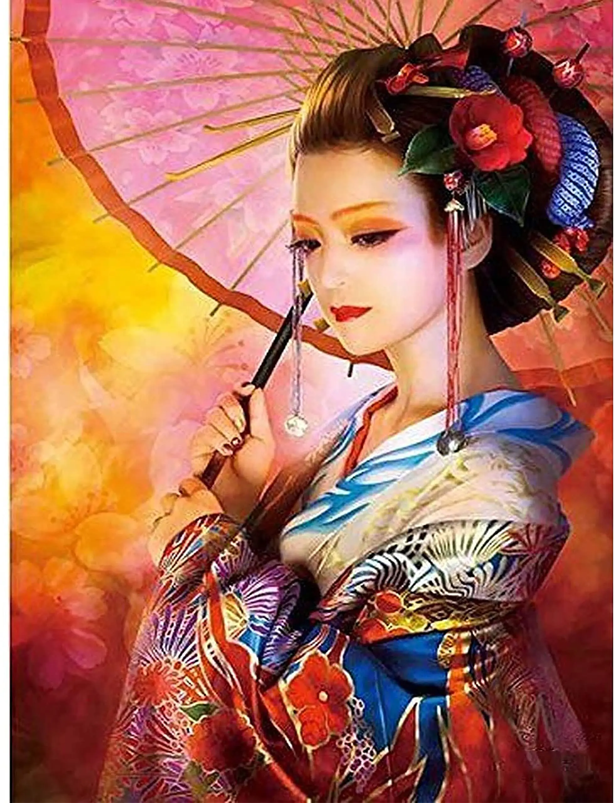 

DIY 5D Diamond Painting by Numbers Kits Japanese Woman, Diamond Art Geisha Craft Wall Sticker Decoration Wall Decoration ch