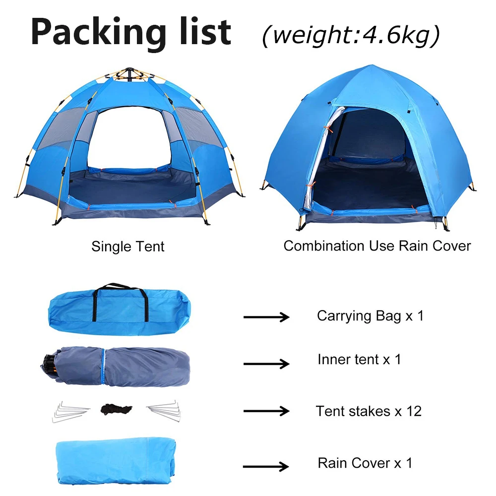 Палатка для рыбалки на 5 человек самораскладывающаяся шестигранная