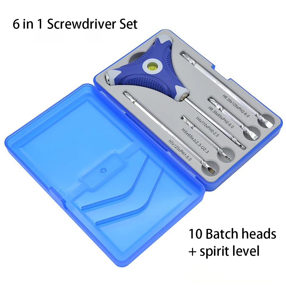 

6 in 1 Screwdriver Set Multi-function Professional Dual-purpose Phillips Flat Screw Driver Household Combination Tool Set