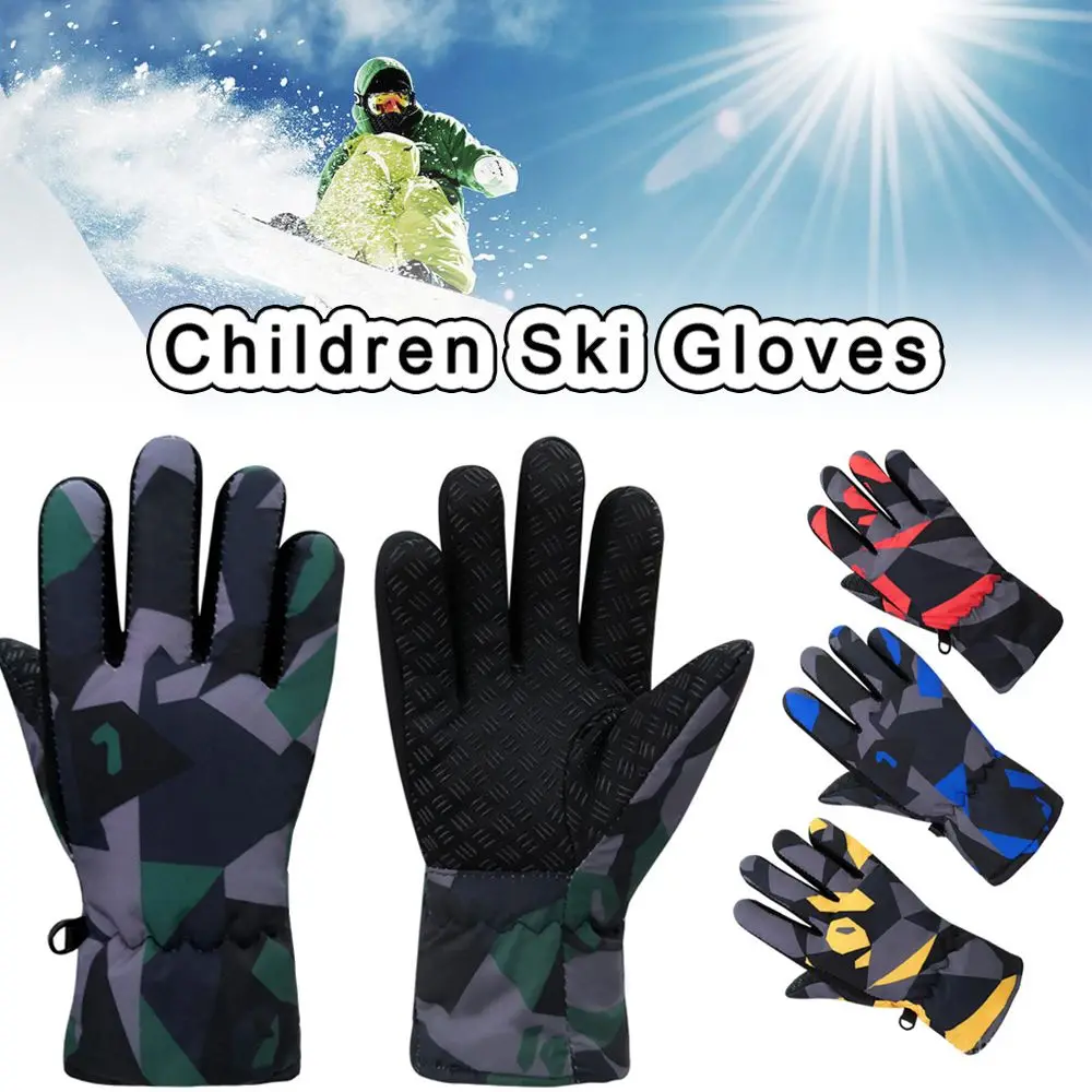 

Mountaineering Thicken Warm Children Kids Non-slip Ski Gloves Windproof Waterproof Long-sleeved Mitten Snow Snowboard