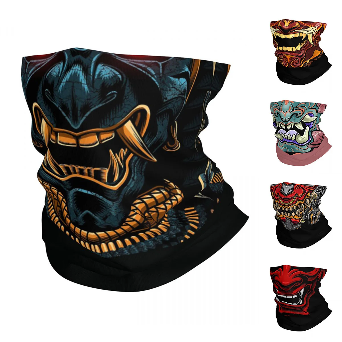 

Awesome Samurai Demon old Bandana Neck Cover Printed Oni annya Monster Wrap Scarf eadband Outdoor Sports for Men Women Adult